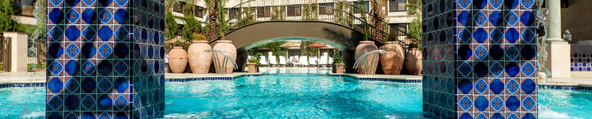 Exterior Pool with Tiled Columns